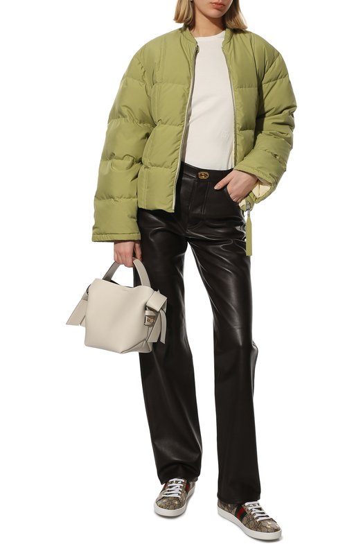 Комбинированные кеды New Ace Gucci 550051/9N050 Бежевый  550051/9N050 Фото 2