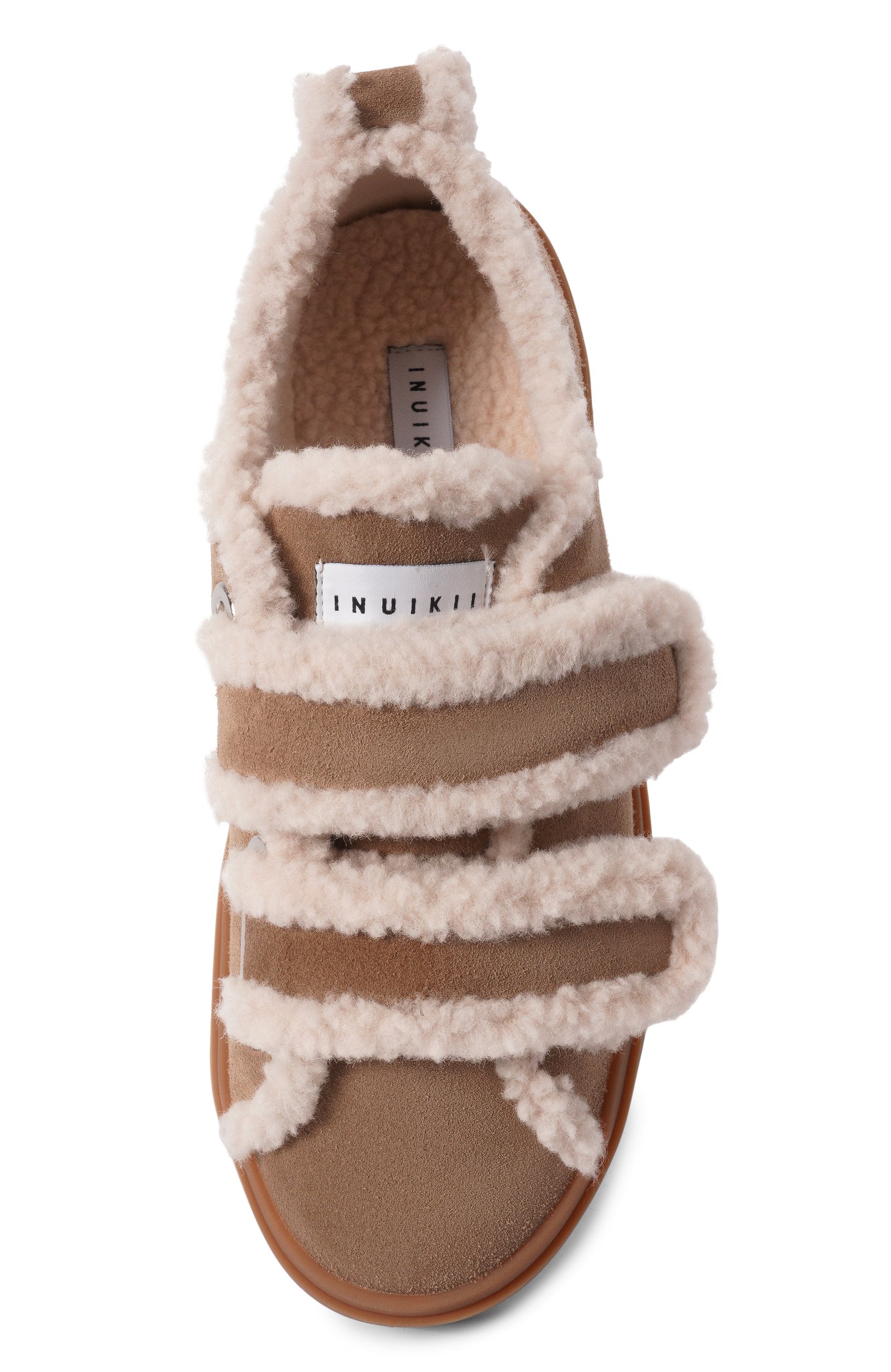 Замшевые кеды shearling low velcro INUIKII бежевого цвета по цене 29950 руб., арт. 1001.001.0231, фото 6 Замшевые кеды shearling low velcro INUIKII, арт. 1001.001.0231, фото 6