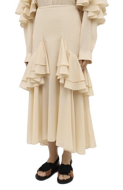 Хлопковая юбка TOTEME, арт. C0JA 203-302-704, фото 3