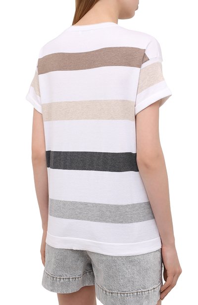Хлопковая футболка BRUNELLO CUCINELLI, арт. M19849600, фото 4
