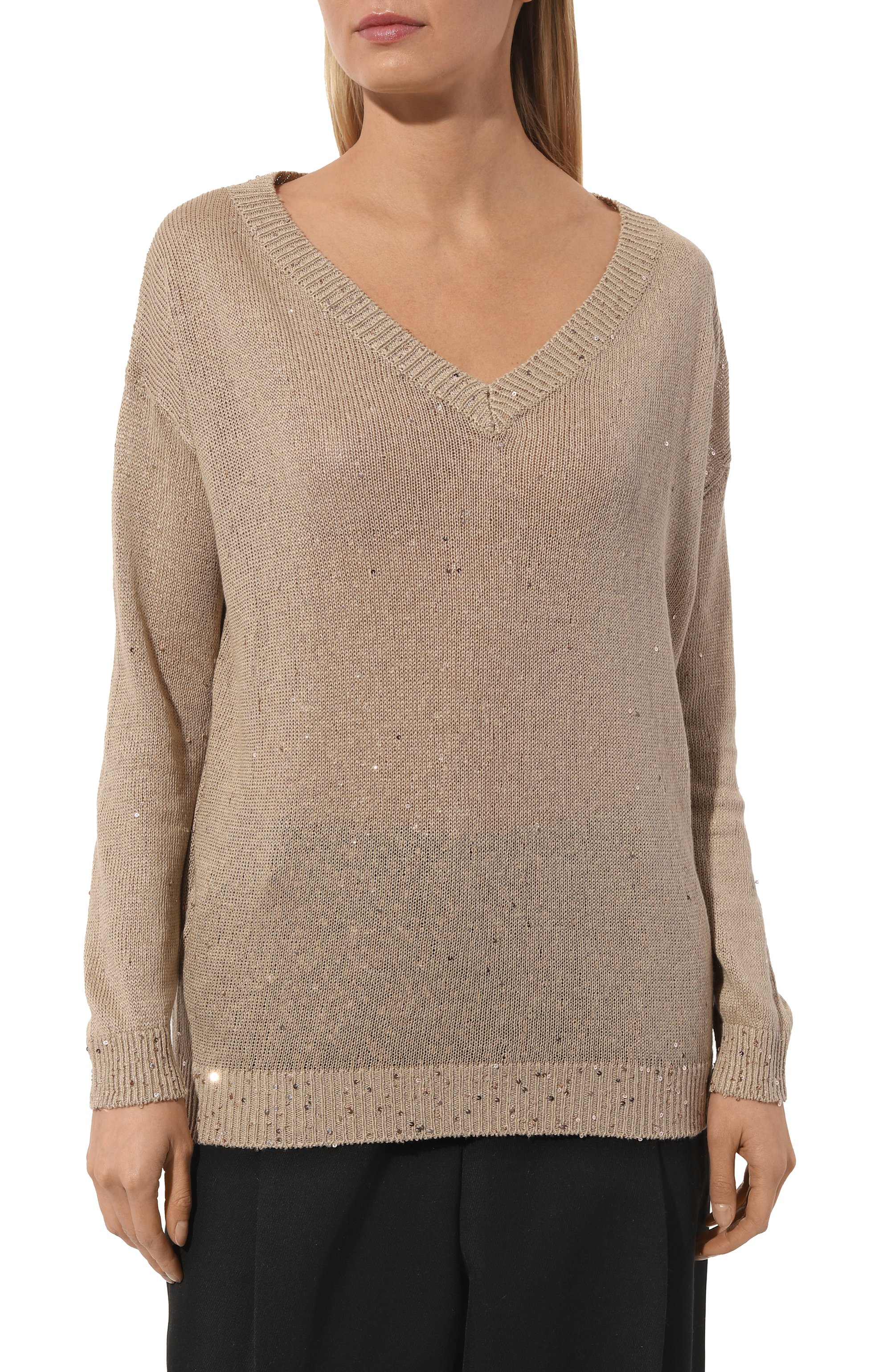 Пуловер изо льна и шелка BRUNELLO CUCINELLI, арт. M1000B1033, фото 3