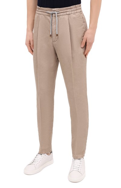 Брюки изо льна и хлопка BRUNELLO CUCINELLI, арт. M291LE1740, фото 3