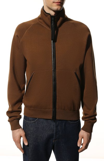 Кардиган из хлопка и кашемира TOM FORD коричневого цвета по цене 268500 руб., арт. BYF22/TFKG54, фото 3 Кардиган из хлопка и кашемира TOM FORD, арт. BYF22/TFKG54, фото 3