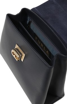Женская сумка furla 1927 FURLA темно-синего цвета, арт. BAKPACO/ARE000 | Фото 5 (Ремень/цепочка: На ремешке; Материал: Натуральная кожа; Размер: small; Сумки-технические: Сумки top-handle)