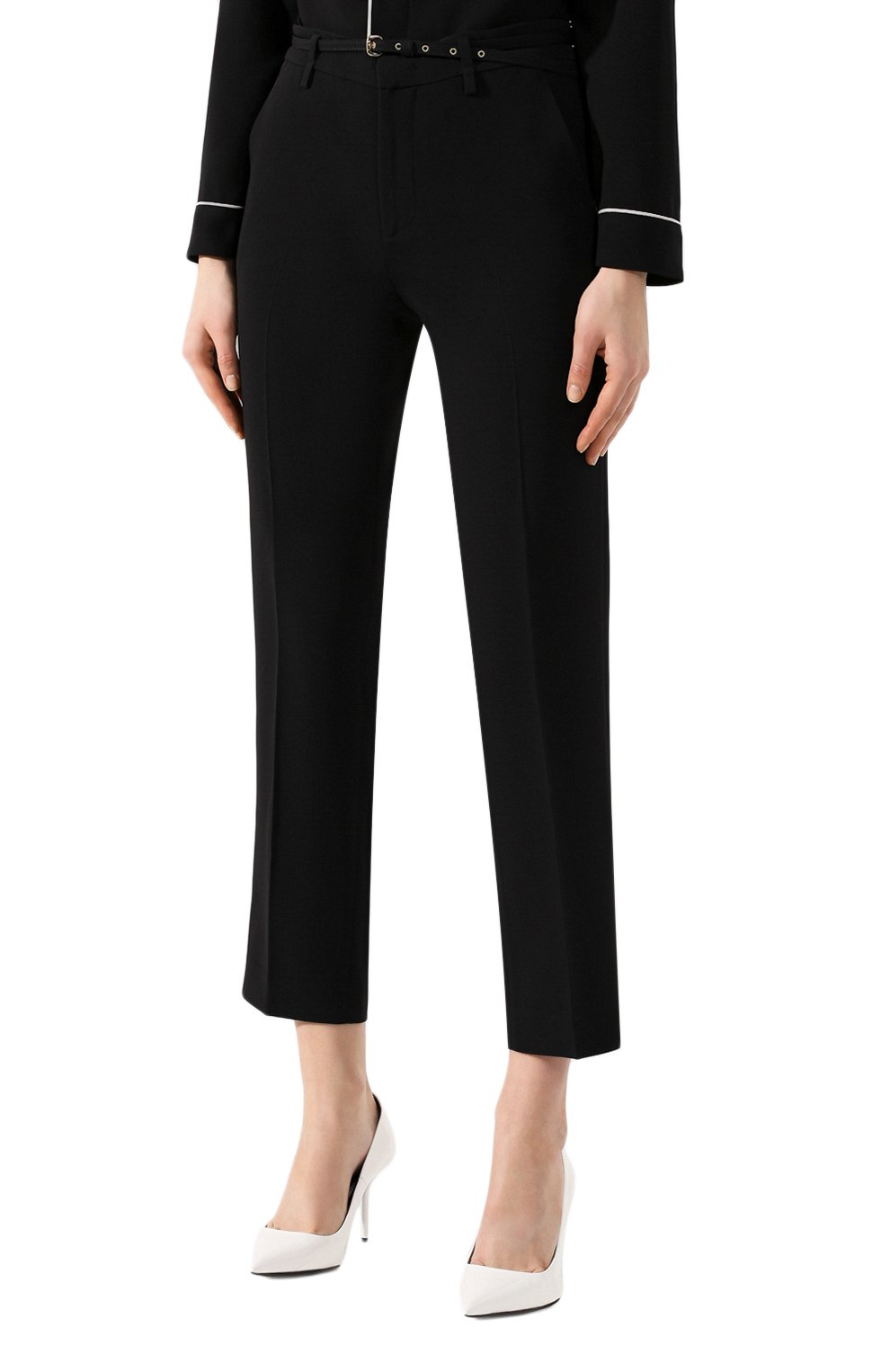 Брюки с поясом REDVALENTINO черного цвета по цене 58650 руб., арт. TR3RBC30/2EU, фото 3 Брюки с поясом REDVALENTINO, арт. TR3RBC30/2EU, фото 3