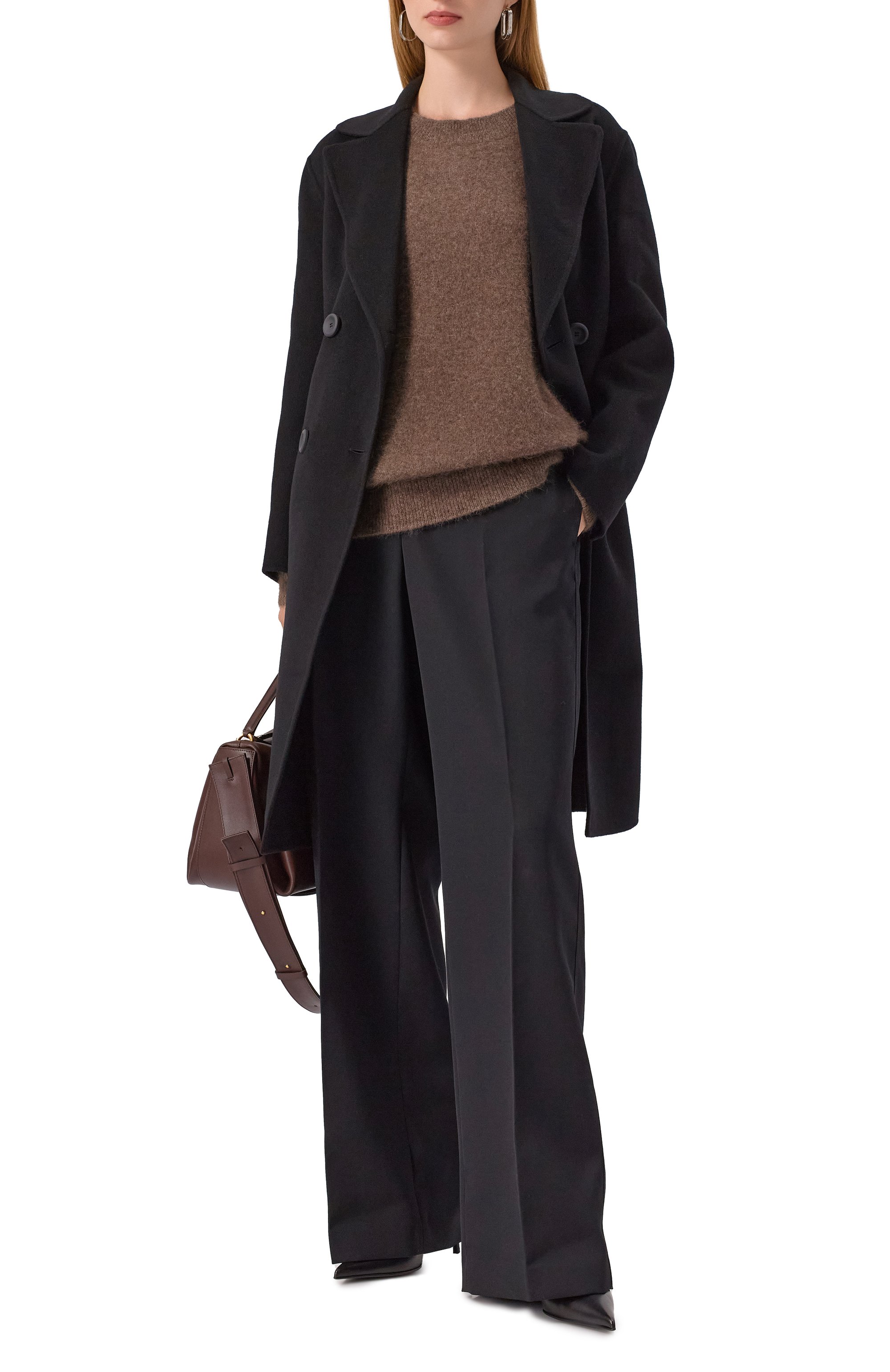 Пальто из кашемира и шерсти MAX MARA STUDIO черного цвета по цене 199500 руб., арт. CANNETI, фото 2 Пальто из кашемира и шерсти MAX MARA STUDIO, арт. CANNETI, фото 2