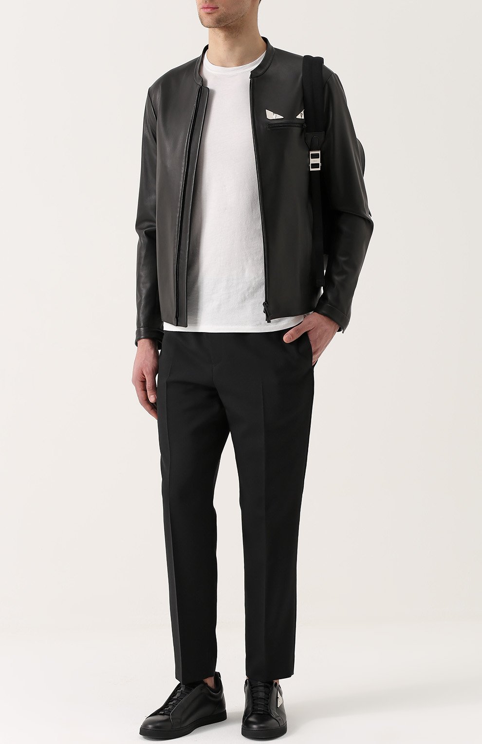 Кожаная куртка на молнии с отделкой bag bugs  FENDI, арт. FPG384/S0L, фото 2