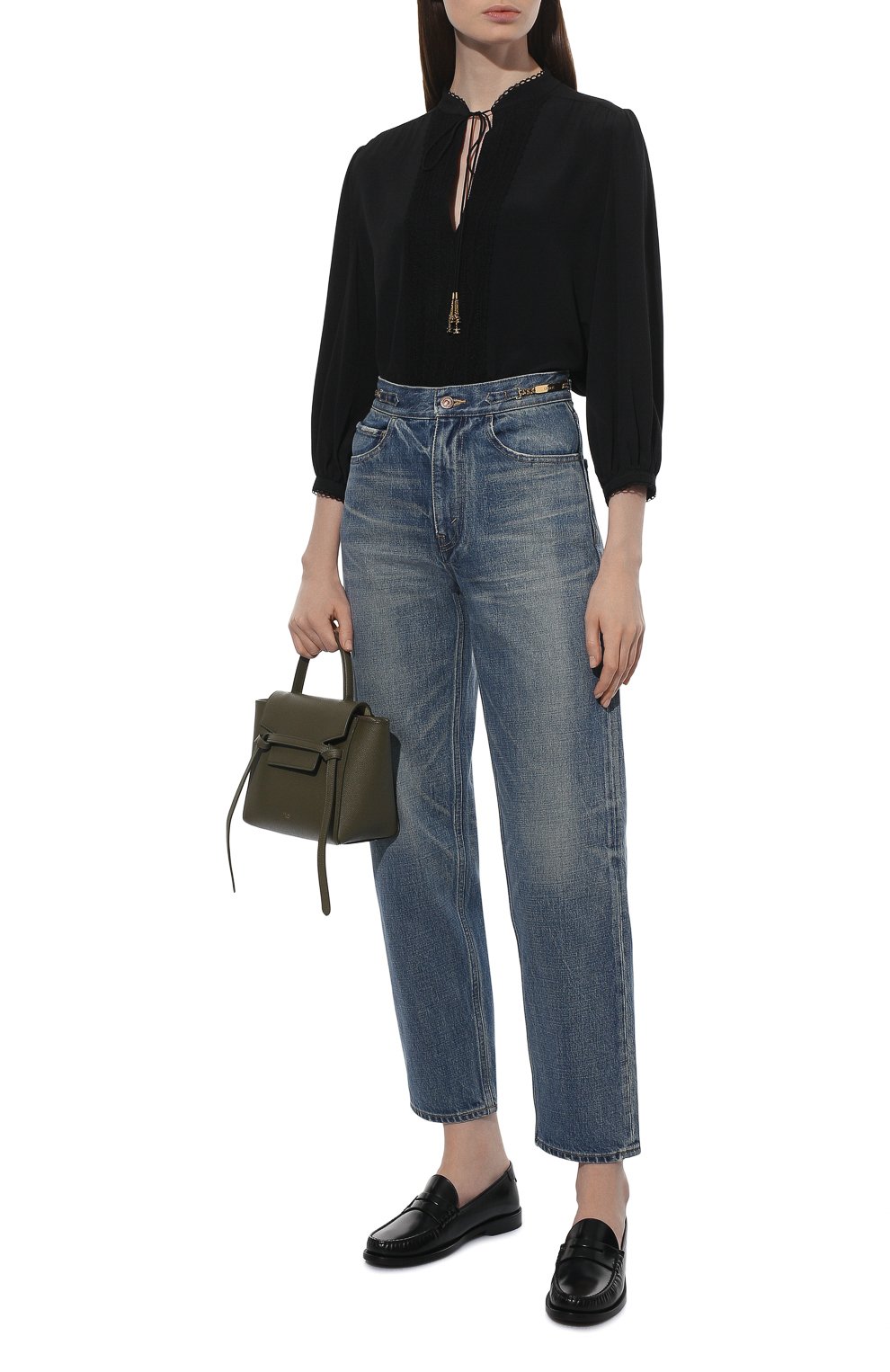 Блузка CELINE черного цвета по цене 130500 руб., арт. 2B308008D, фото 2 Блузка CELINE, арт. 2B308008D, фото 2