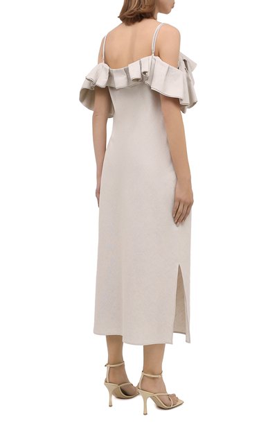 Платье из хлопка и льна JACQUEMUS, арт. 203DR01/128160, фото 4