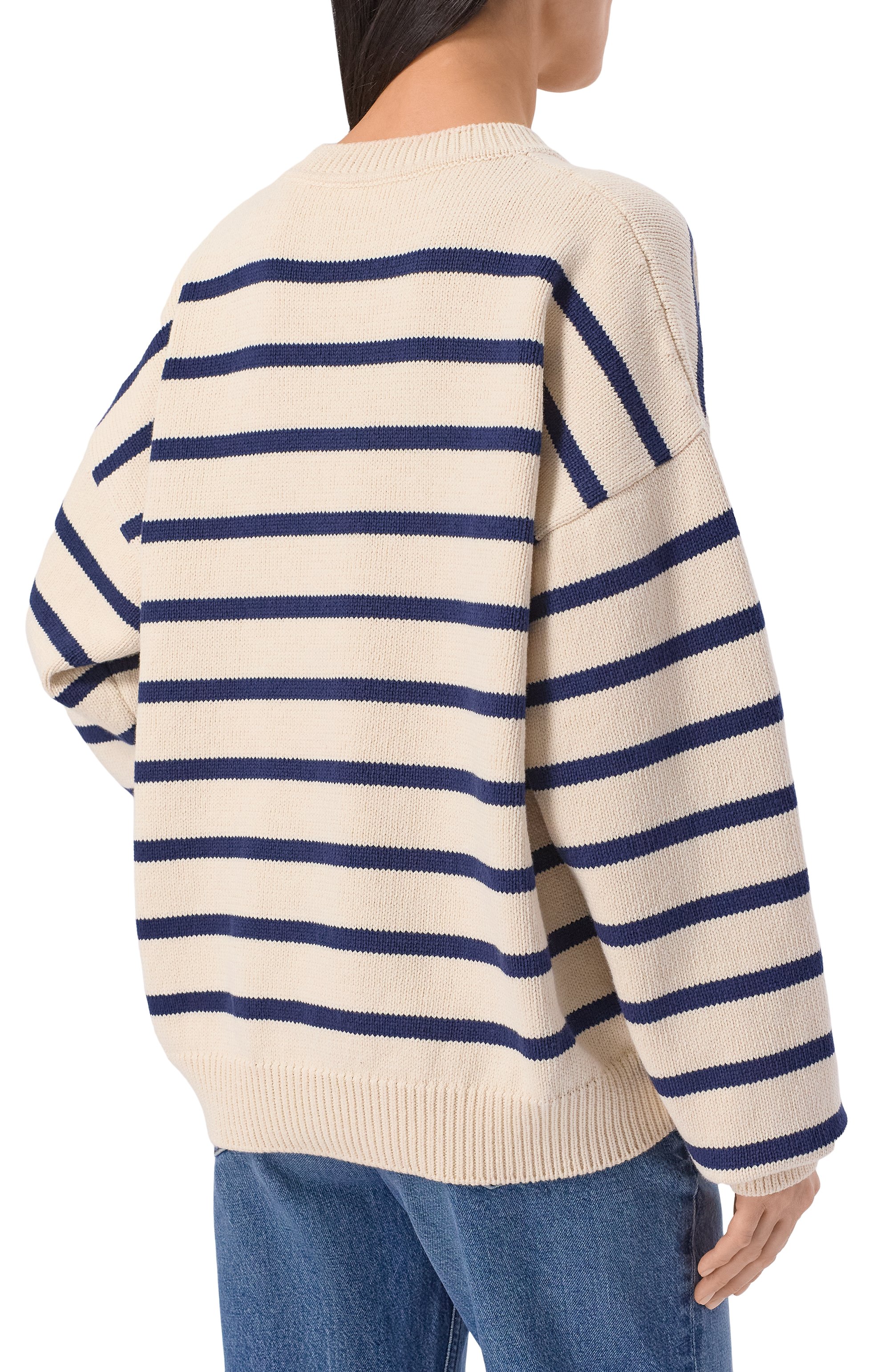 Хлопковый свитер DSQUARED2 кремового цвета по цене 84400 руб., арт. S75HA1406/D13188, фото 4 Хлопковый свитер DSQUARED2, арт. S75HA1406/D13188, фото 4