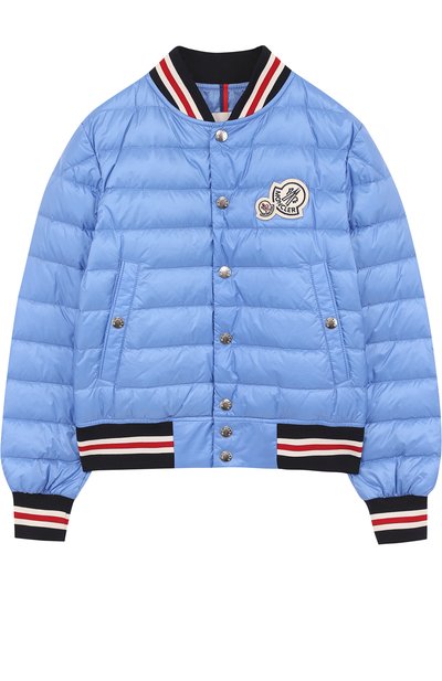 Пуховая куртка-бомбер на кнопках с контрастной отделкой MONCLER ENFANT, арт. D1-954-40316-99-53334/12-14A, фото 1