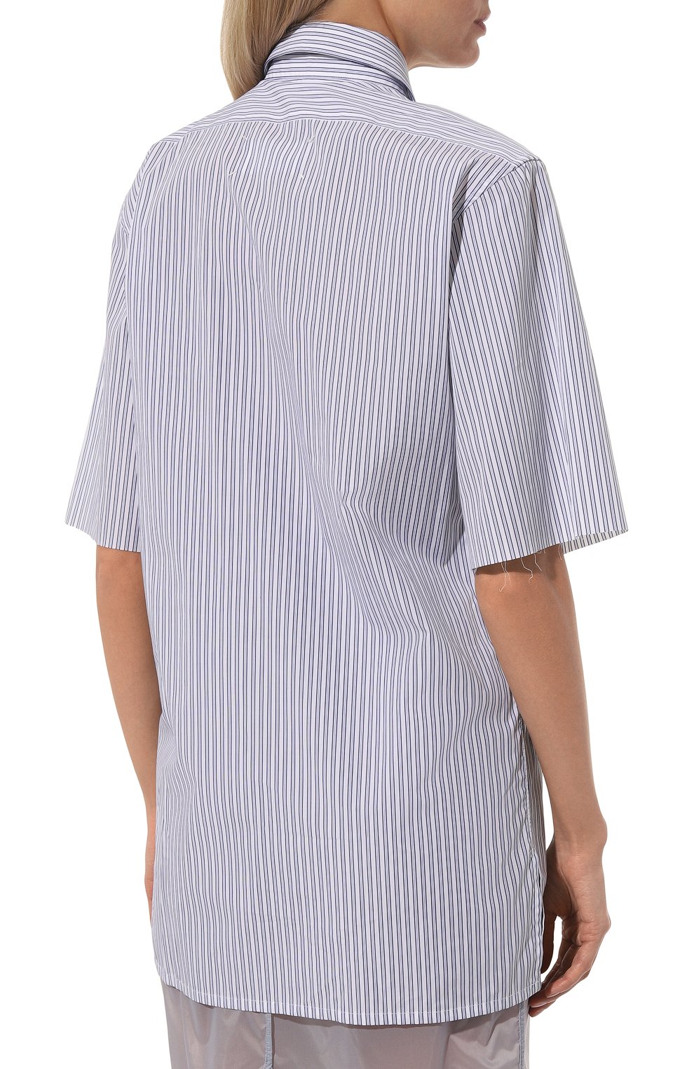 Хлопковая рубашка MAISON MARGIELA голубого цвета по цене 61550 руб., арт. S50DR0007/S78571, фото 4 Хлопковая рубашка MAISON MARGIELA, арт. S50DR0007/S78571, фото 4