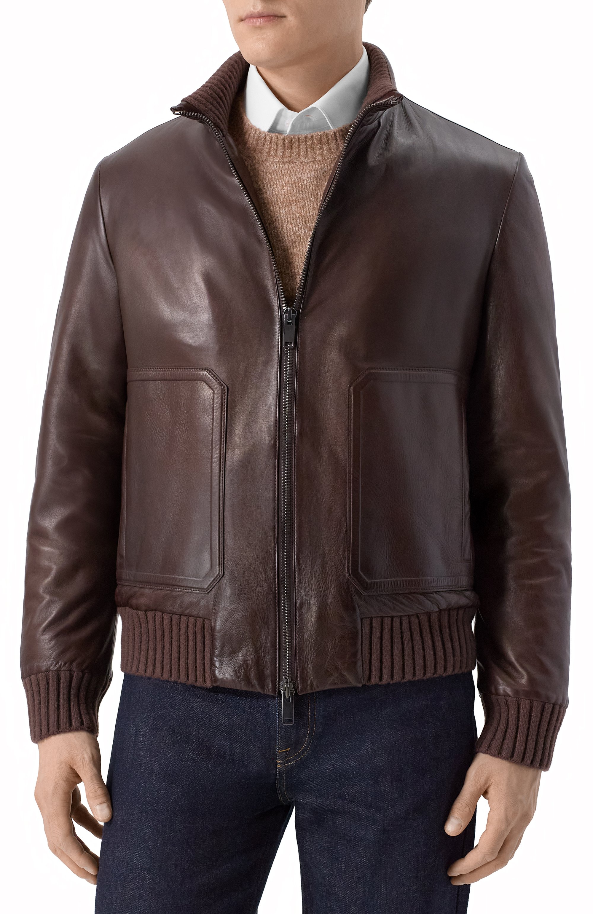 Кожаный бомбер MVST, арт. ZECK-ES4250/Z2764-1, фото 3