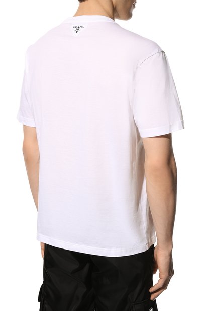 Хлопковая футболка PRADA, арт. UJN317-10JU-F0009-162, фото 4