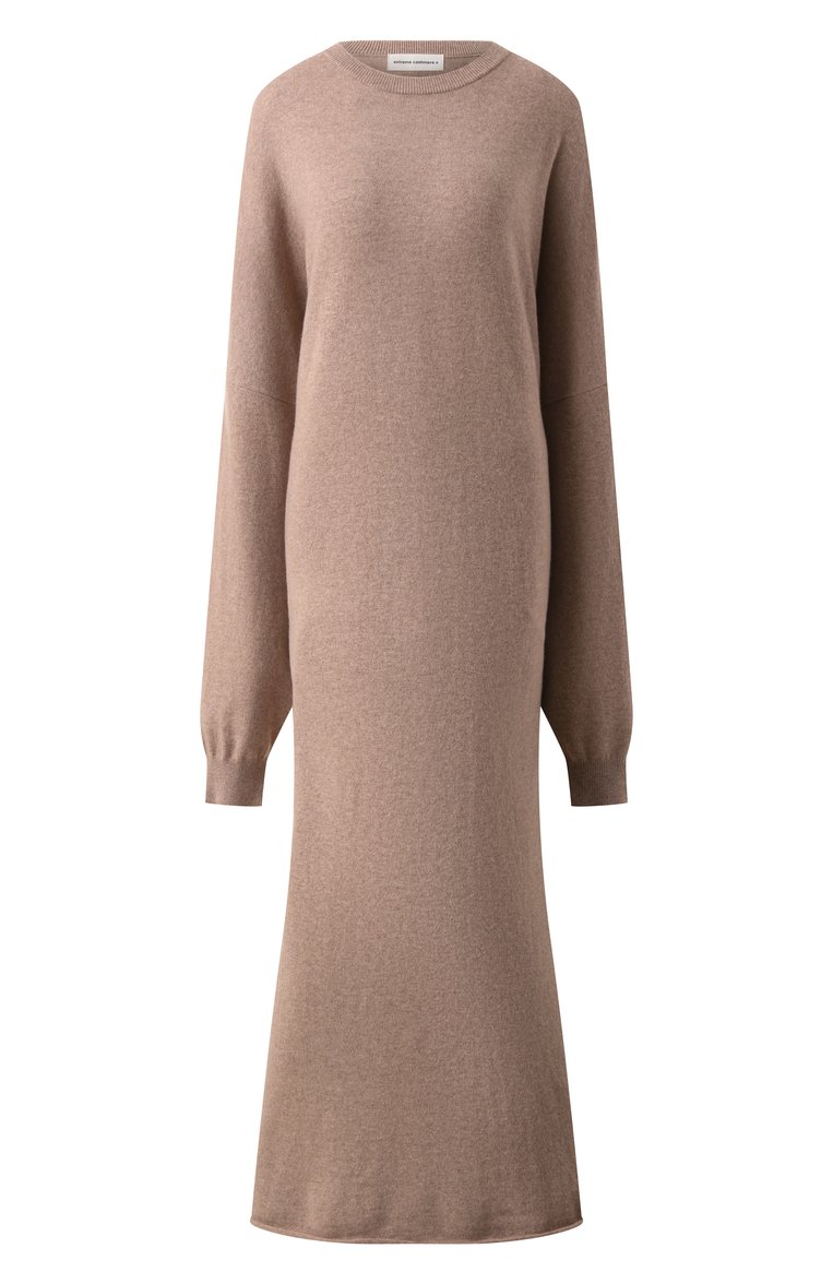 Женское кашемировое платье EXTREME CASHMERE бежевого цвета, арт. 289-011-01-FE-04 | Фото 1 (Материал внешний: Кашемир, Шерсть; Длина Ж (юбки, платья, шорты): Макси; Рукава: Длинные; Случай: Повседневный; Женское Кросс-КТ: Платье-одежда; Стили: Кэжуэл; Кросс-КТ: Трикотаж)