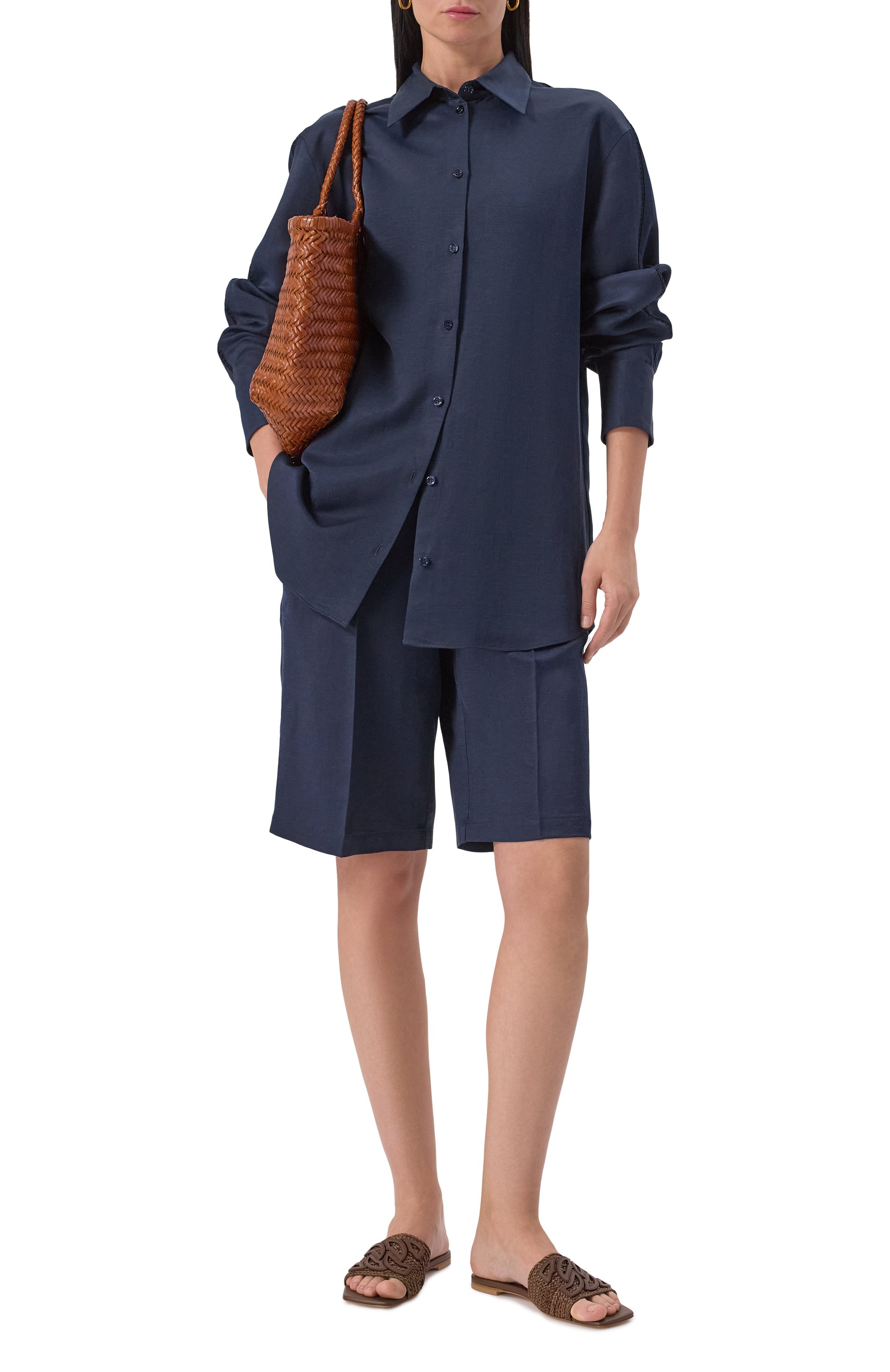 Рубашка из вискозы и льна BOSS, арт. 50535297, фото 2