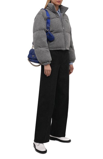 Пуховик из шерсти и кашемира PRADA серого цвета по цене 285000 руб., арт. P25I07-1Y02-F0031-211, фото 2 Пуховик из шерсти и кашемира PRADA, арт. P25I07-1Y02-F0031-211, фото 2