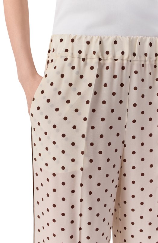 Шелковые брюки P.A.R.O.S.H. D232495Z/SBILL0 Кремовый  D232495Z/SBILL0 Фото 5