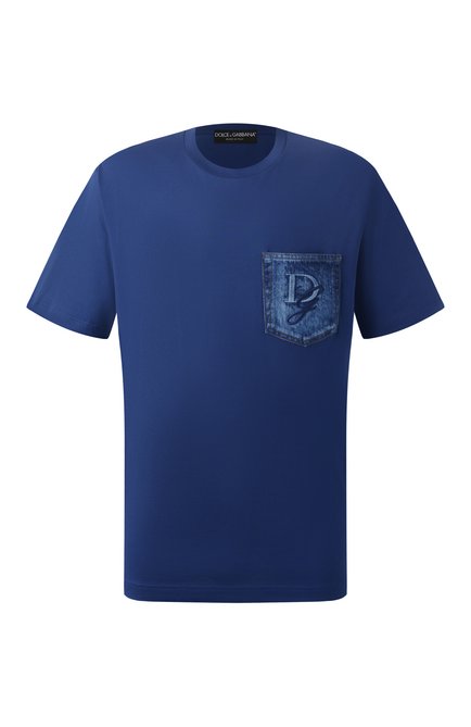 Мужская хлопковая футболка DOLCE & GABBANA синего цвета по цене 0 руб., арт. G8PN9Z/G704J | Фото 1