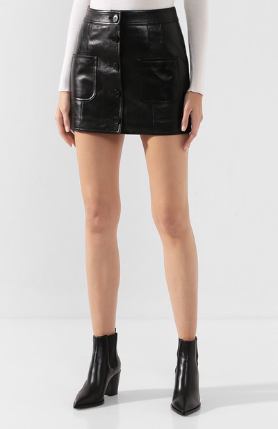 Кожаная юбка GIVENCHY черного цвета по цене 139000 руб., арт. BW40B760E9, фото 3 Кожаная юбка GIVENCHY, арт. BW40B760E9, фото 3