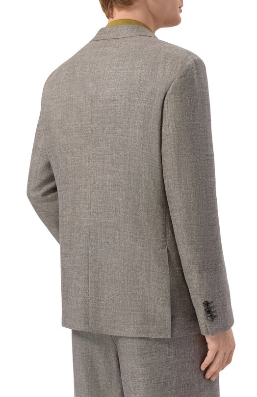 Пиджак из шелка и льна Giorgio Armani GM003526/TE20785 Серый  GM003526/TE20785 Фото 4