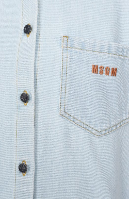 Джинсовая рубашка MSGM 3842MDE230L 257238/257238 Голубой  3842MDE230L 257238/257238 Фото 6