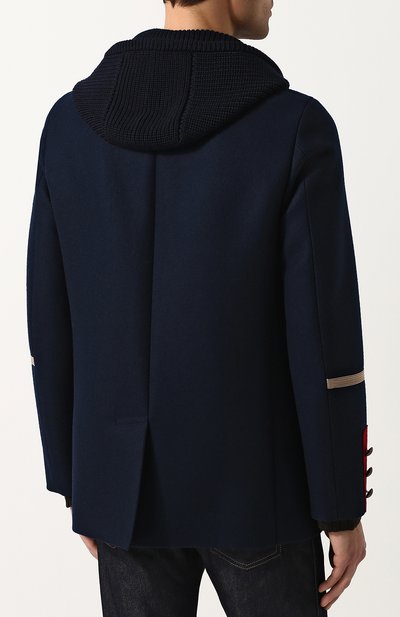 Укороченный шерстяной бушлат с капюшоном GUCCI, арт. 494794/Z531H, фото 4