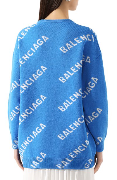 Шерстяной свитер BALENCIAGA голубого цвета по цене 120000 руб., арт. 620983/T1567, фото 4 Шерстяной свитер BALENCIAGA, арт. 620983/T1567, фото 4