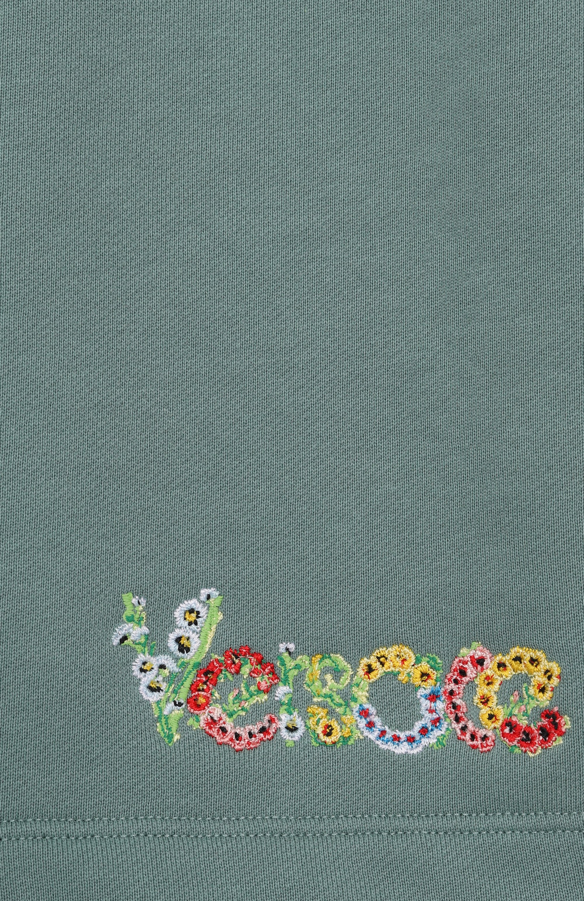 Хлопковые шорты VERSACE зеленого цвета по цене 25550 руб., арт. 1018411/1A13050/8A-14A, фото 3 Хлопковые шорты VERSACE, арт. 1018411/1A13050/8A-14A, фото 3