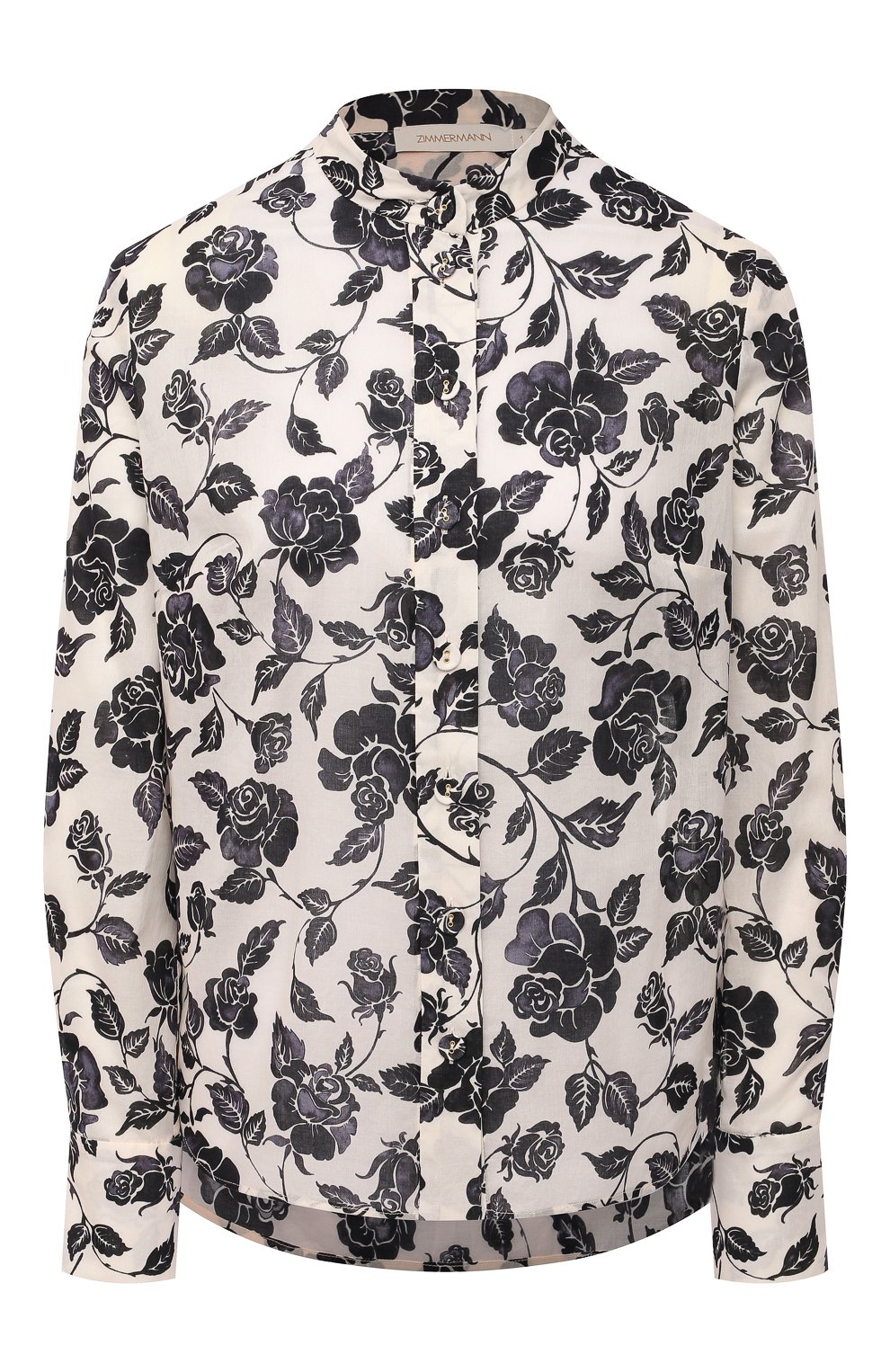 Хлопковая рубашка ZIMMERMANN черно-белого цвета по цене 53500 руб., арт. 9857TAND, фото 1 Хлопковая рубашка ZIMMERMANN, арт. 9857TAND, фото 1