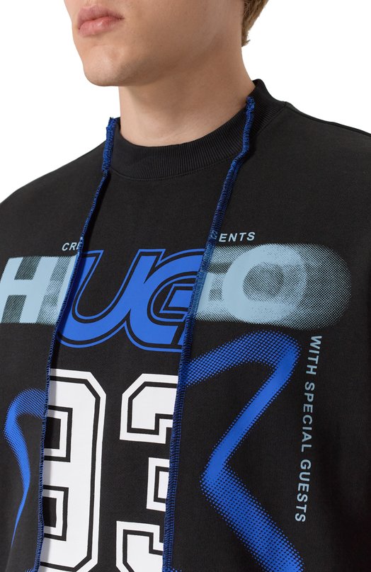 Хлопковый свитшот HUGO Blue 50544212 Чёрный  50544212 Фото 5