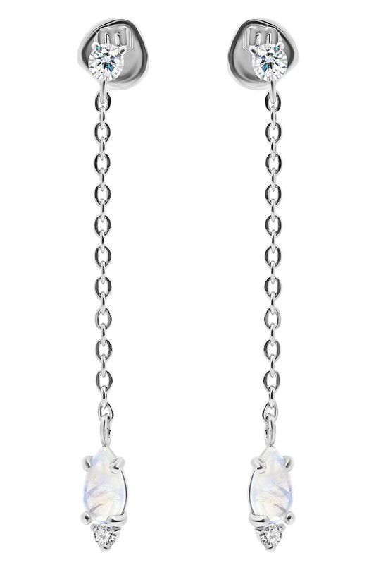 Серьги Water с лунными камнями Moonka wt-er-mns Серебряный  wt-er-mns