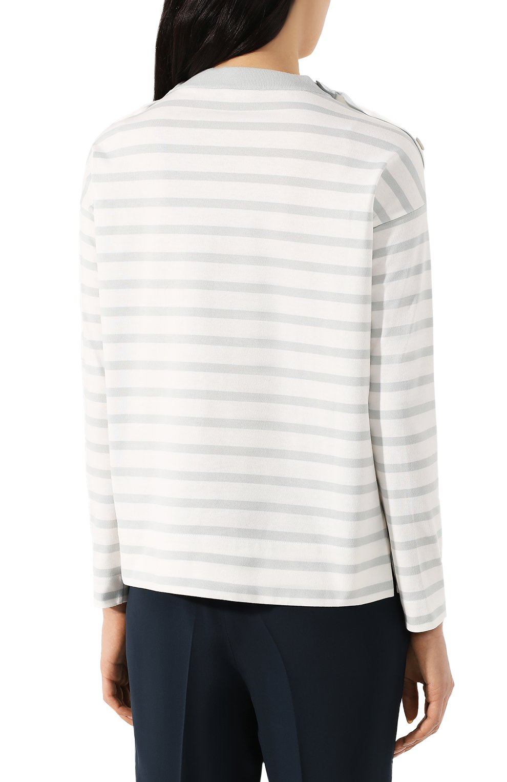 Хлопковый лонгслив LORO PIANA голубого цвета по цене 47500 руб., арт. FAI5043, фото 4 Хлопковый лонгслив LORO PIANA, арт. FAI5043, фото 4