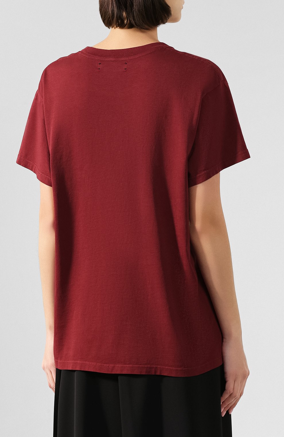 Хлопковая футболка AMIRI бордового цвета по цене 31200 руб., арт. W9W03275CJ, фото 4 Хлопковая футболка AMIRI, арт. W9W03275CJ, фото 4