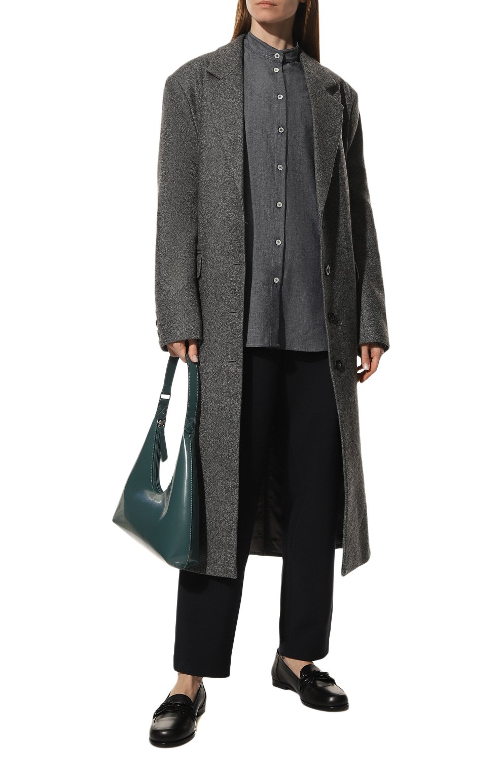 Брюки из хлопка и шелка NOBLE&BRULEE темно-синего цвета по цене 31200 руб., арт. NB9505/1, фото 2 Брюки из хлопка и шелка NOBLE&BRULEE, арт. NB9505/1, фото 2