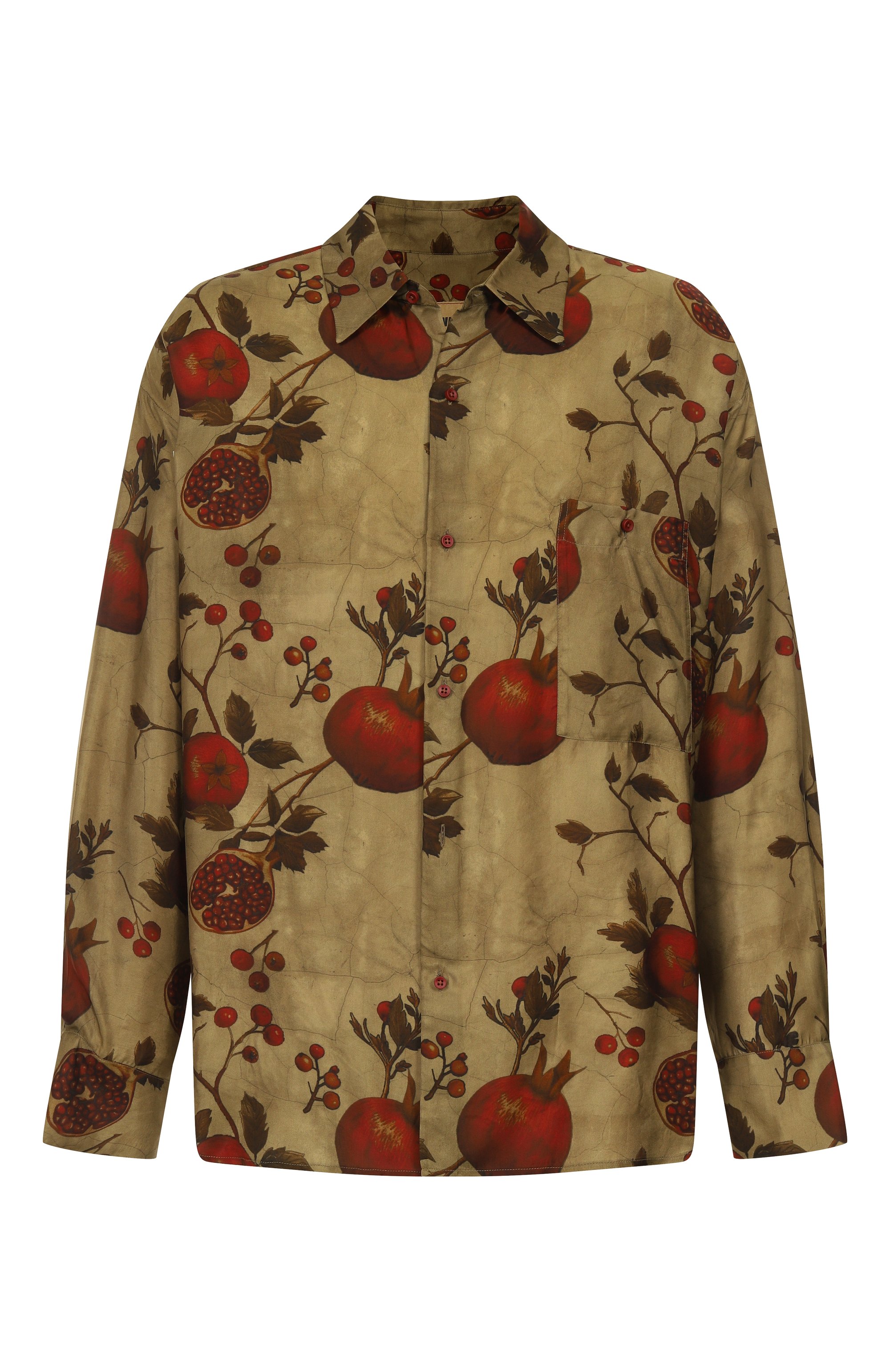 Рубашка UMA WANG хаки цвета по цене 123500 руб., арт. UM1502, фото 1 Рубашка UMA WANG, арт. UM1502, фото 1