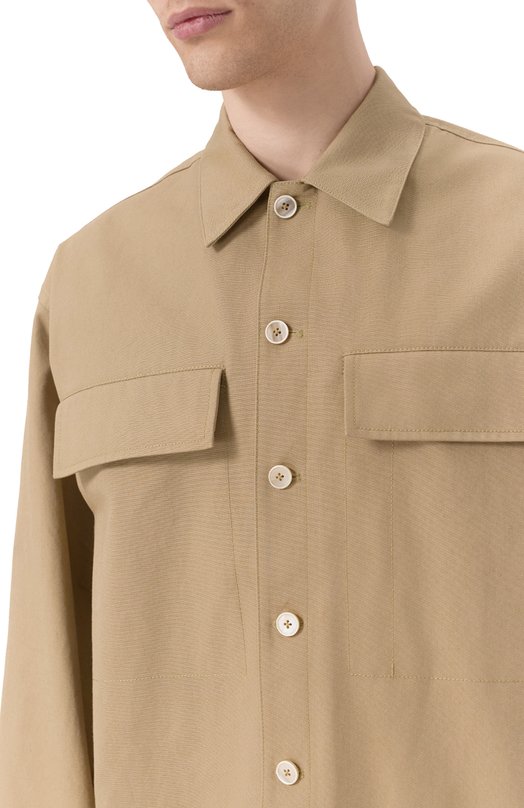 Хлопковая куртка-рубашка Jil Sander J47DL0169-J45267 Бежевый  J47DL0169-J45267 Фото 5