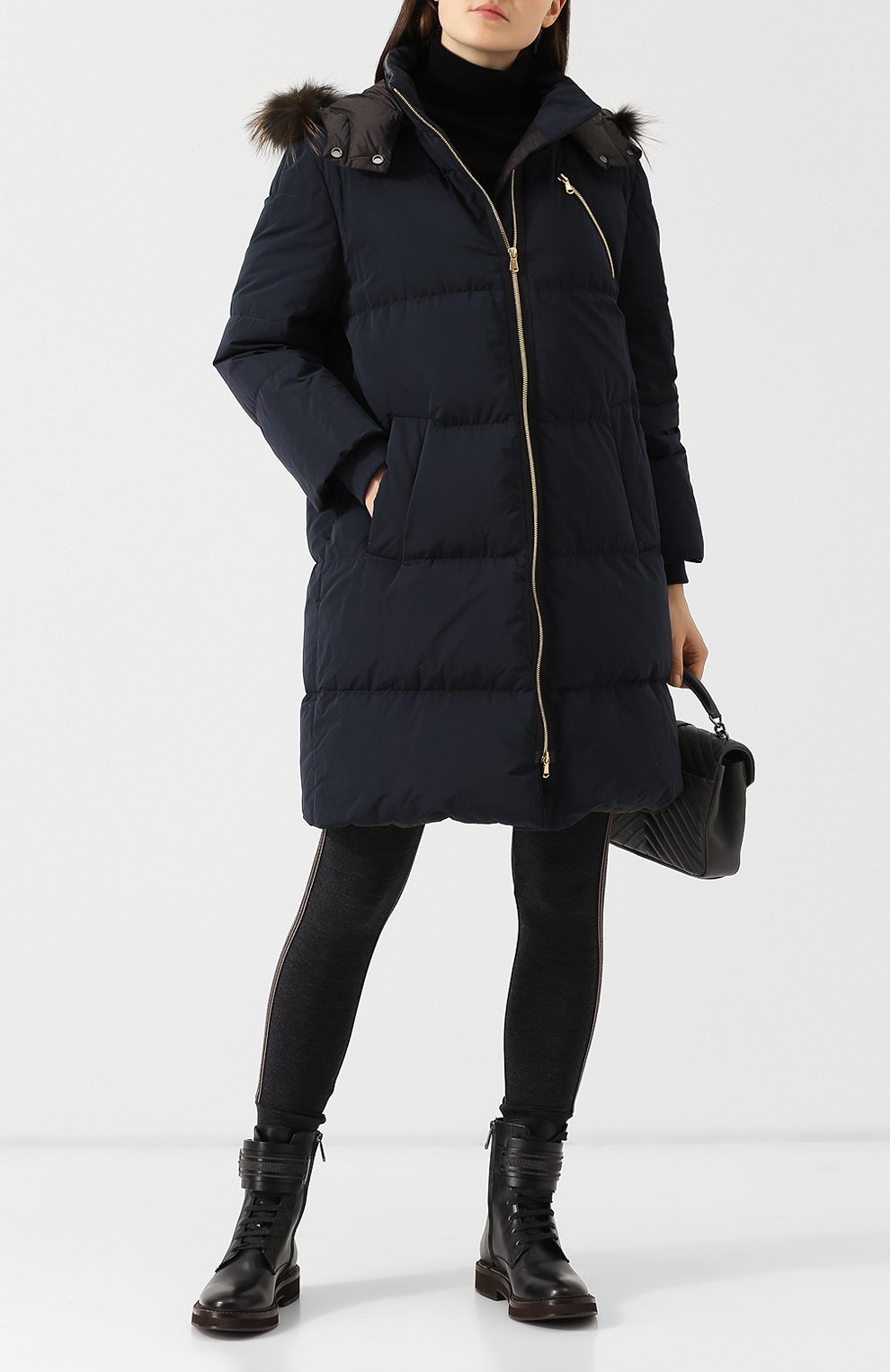 Пуховик с меховой отделкой капюшона BRUNELLO CUCINELLI, арт. MR5279304, фото 2