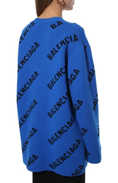 Шерстяной кардиган BALENCIAGA синего цвета по цене 130500 руб., арт. 659676/T1567, фото 4 Шерстяной кардиган BALENCIAGA, арт. 659676/T1567, фото 4