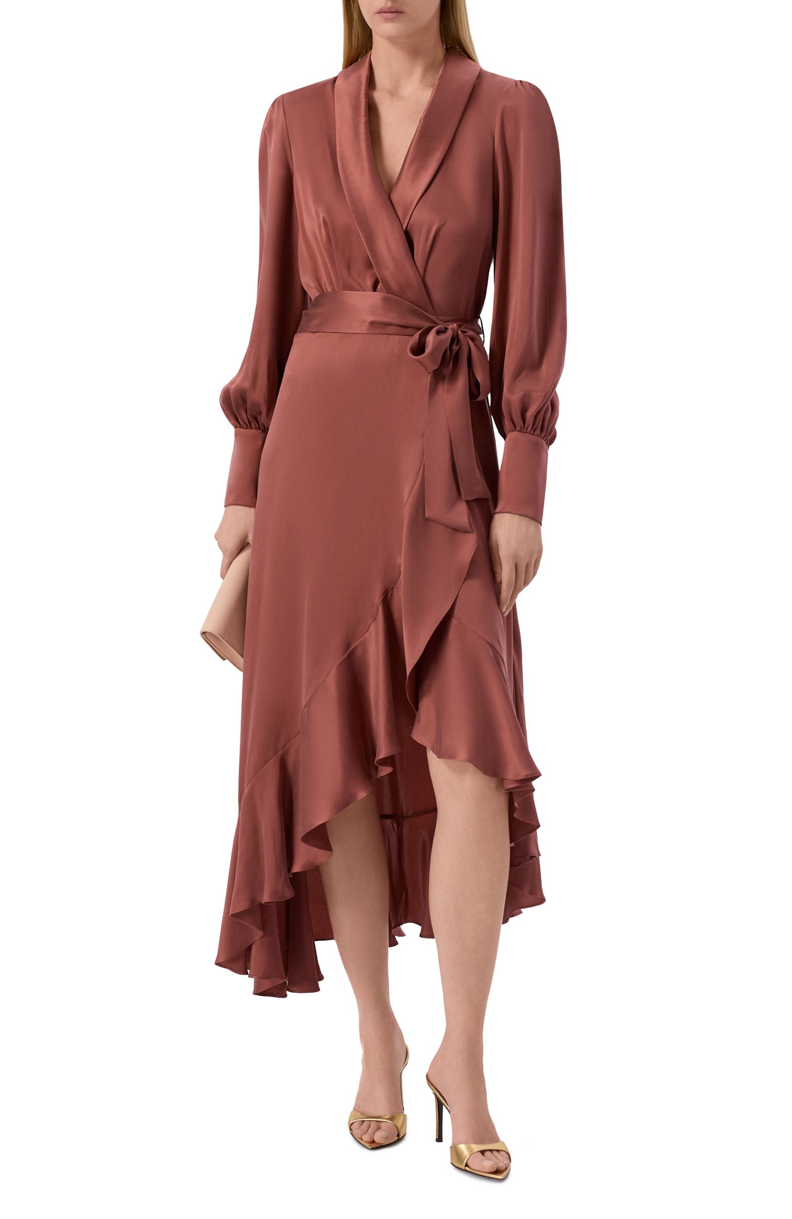 Атласное платье ZIMMERMANN бордового цвета по цене 122500 руб., арт. 8066DF26R, фото 2 Атласное платье ZIMMERMANN, арт. 8066DF26R, фото 2