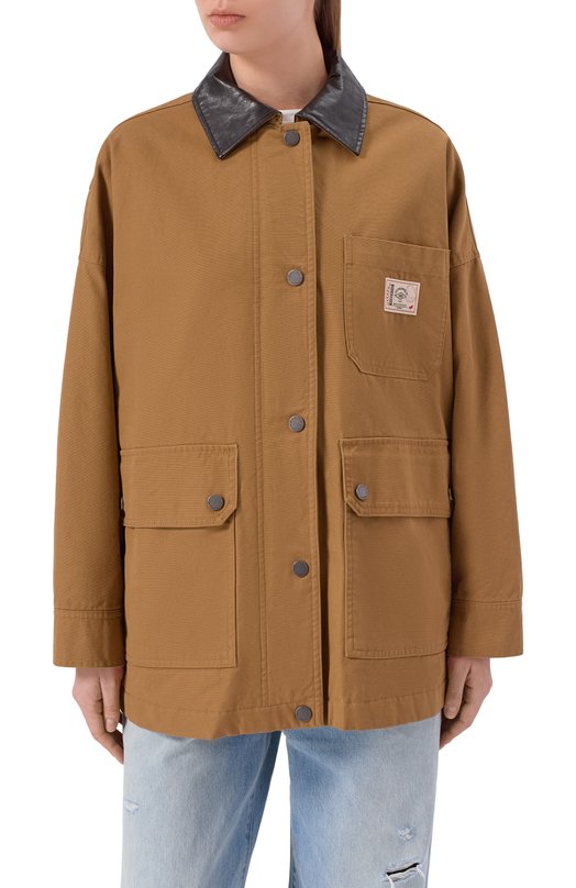 Хлопковая куртка Weekend Max Mara B0ZEN Бежевый  B0ZEN Фото 3