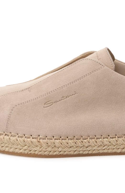 Замшевые эспадрильи Cleanic Santoni MBCG22091PBTTAYX Бежевый  MBCG22091PBTTAYX Фото 7
