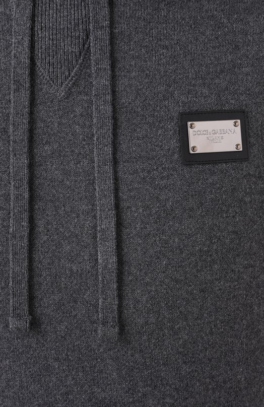 Худи из шерсти и кашемира Dolce & Gabbana GX033T/JEMQ3 Серый  GX033T/JEMQ3 Фото 6