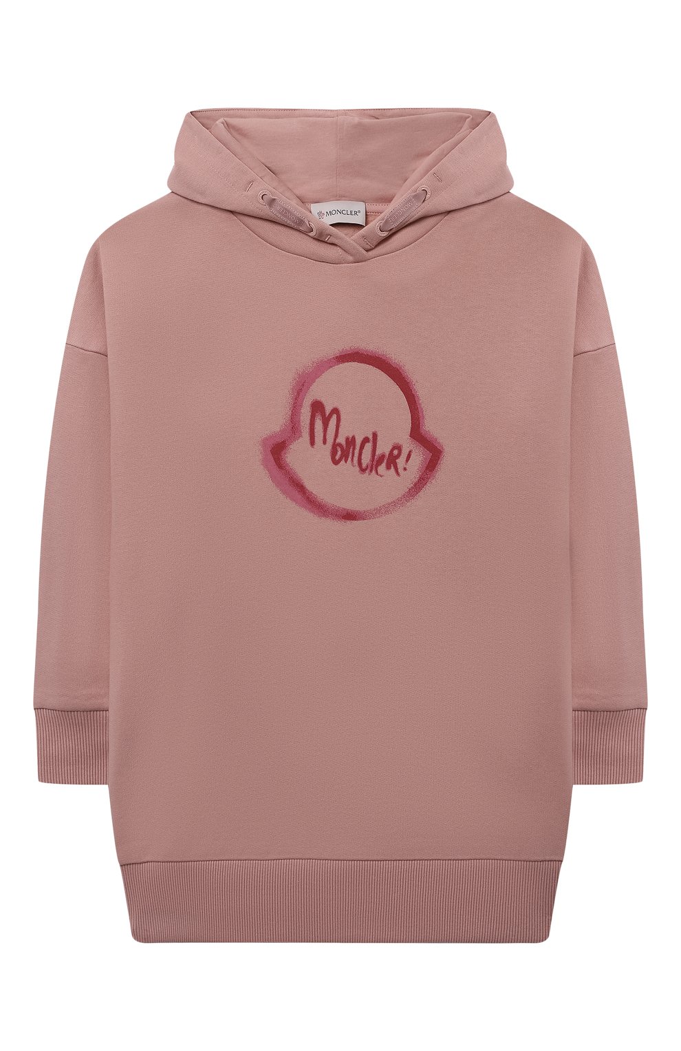 Хлопковое платье MONCLER розового цвета по цене 35950 руб., арт. G2-954-8I730-10-809B3/12-14A, фото 1 Хлопковое платье MONCLER, арт. G2-954-8I730-10-809B3/12-14A, фото 1