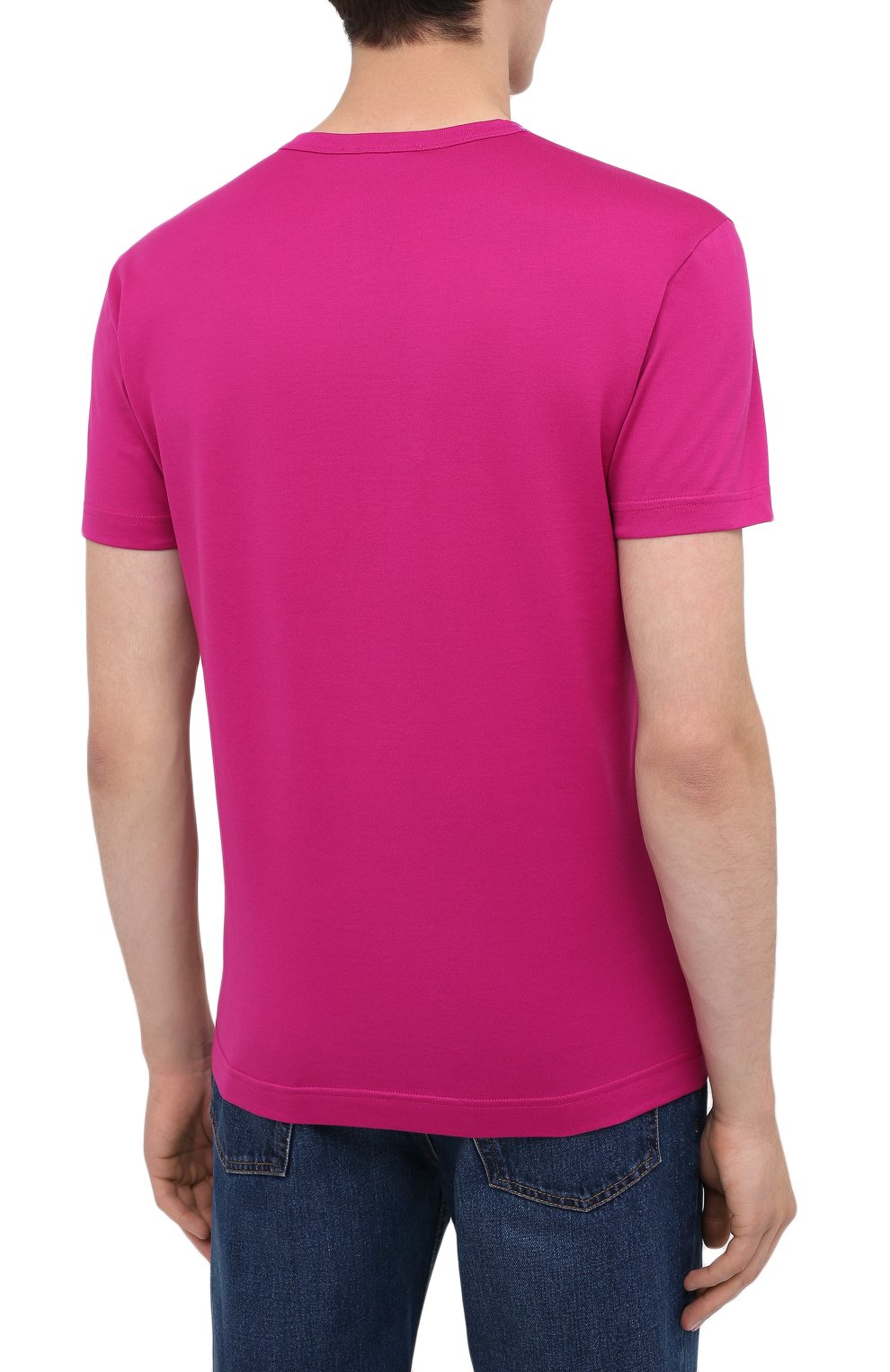 Хлопковая футболка DOLCE & GABBANA розового цвета по цене 62600 руб., арт. G8KBAZ/G7XIU, фото 4 Хлопковая футболка DOLCE & GABBANA, арт. G8KBAZ/G7XIU, фото 4