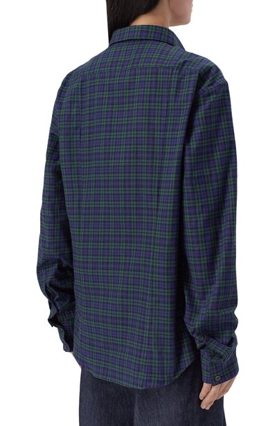 Хлопковая рубашка DRIES VAN NOTEN синего цвета по цене 72200 руб., арт. 010711/4315, фото 4 Хлопковая рубашка DRIES VAN NOTEN, арт. 010711/4315, фото 4