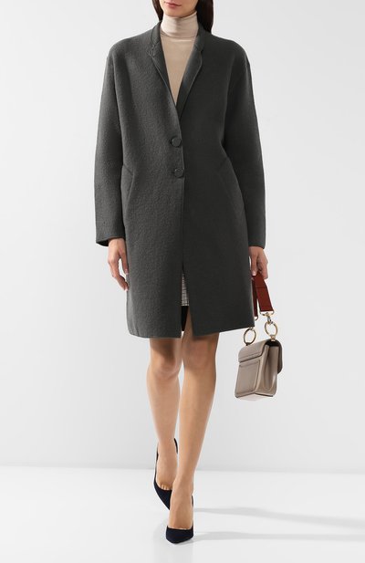 Пальто из смеси шерсти и хлопка EMPORIO ARMANI серого цвета по цене 59200 руб., арт. 6G2LT2/2M11Z, фото 2 Пальто из смеси шерсти и хлопка EMPORIO ARMANI, арт. 6G2LT2/2M11Z, фото 2