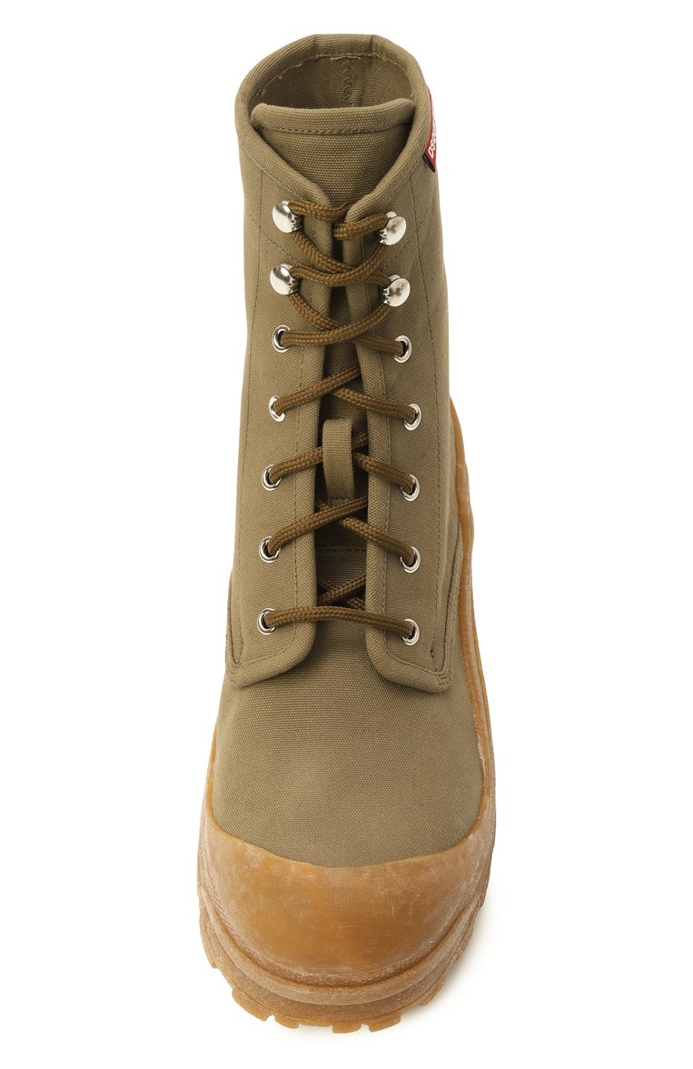 Мужские текстильные ботинки urban DSQUARED2 хаки цвета, арт. ABM0154/00300001 | Фото 6 (Каблук высота: Высокий; Материал внутренний: Текстиль; Подошва: Массивная; Материал внешний: Текстиль; Материал утеплителя: Без утеплителя; Мужское Кросс-КТ: Байкеры-обувь)