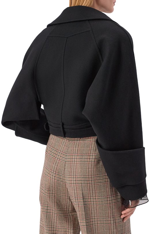 Шерстяное полупальто Chloé CH25WMA16071 Чёрный  CH25WMA16071 Фото 4