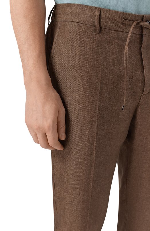 Льняные брюки Berwich SPIAGGIA 20/VT1502 Коричневый  SPIAGGIA 20/VT1502 Фото 5